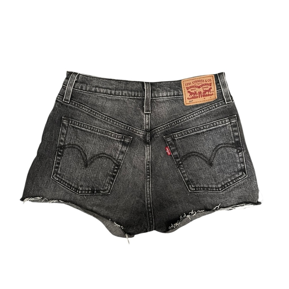 Levi’s 501 black button fly jean denim shorts
